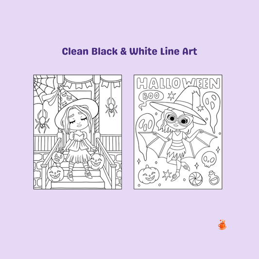 30 Magical Cute Halloween Witches Coloring Pages