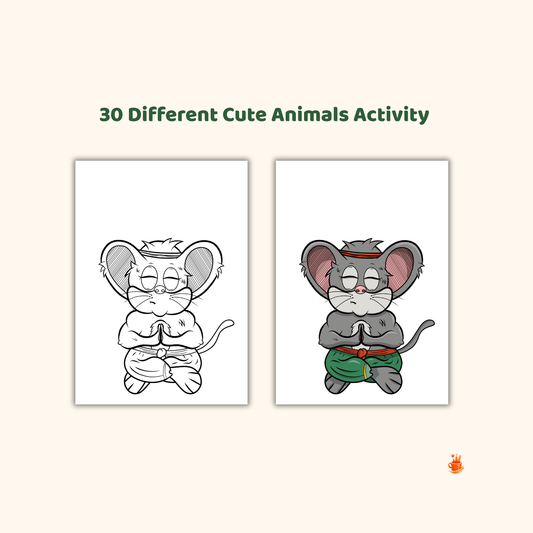 30 Cute Animals Activity Coloring Pages for Kids