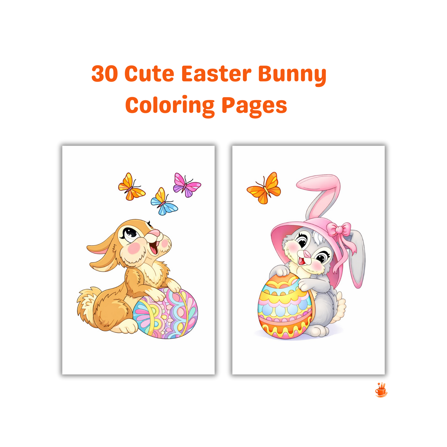 30 Cute Easter Bunny Coloring Pages