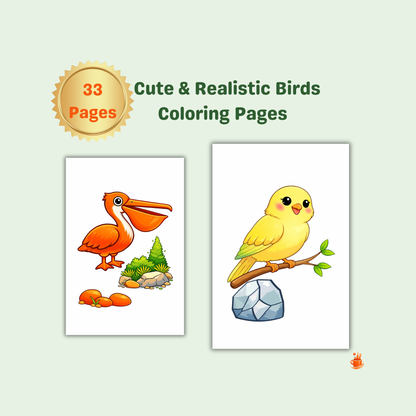 33 Cute & Realistic Birds Coloring Pages