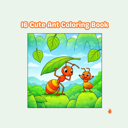 16 Cute & Simple Ant Coloring Book