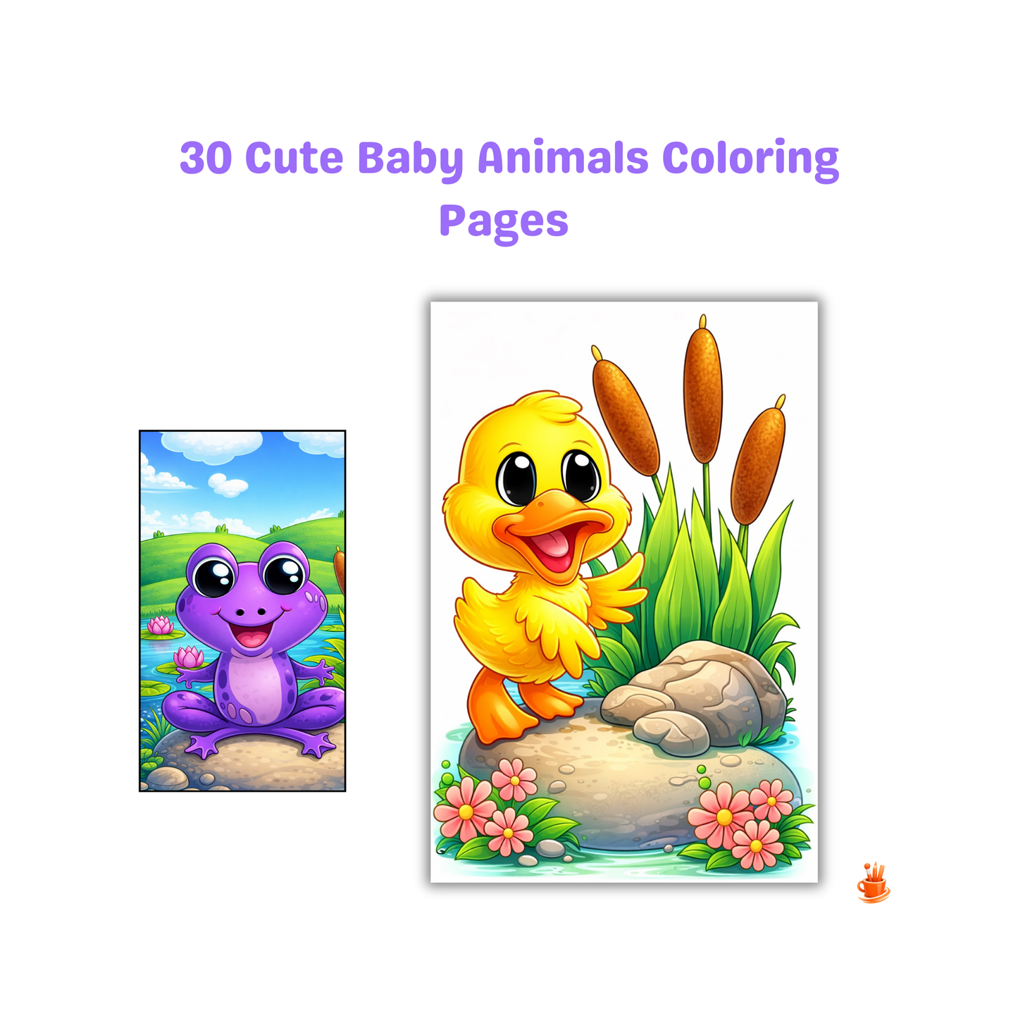 30 Cute Baby Animals Coloring Pages