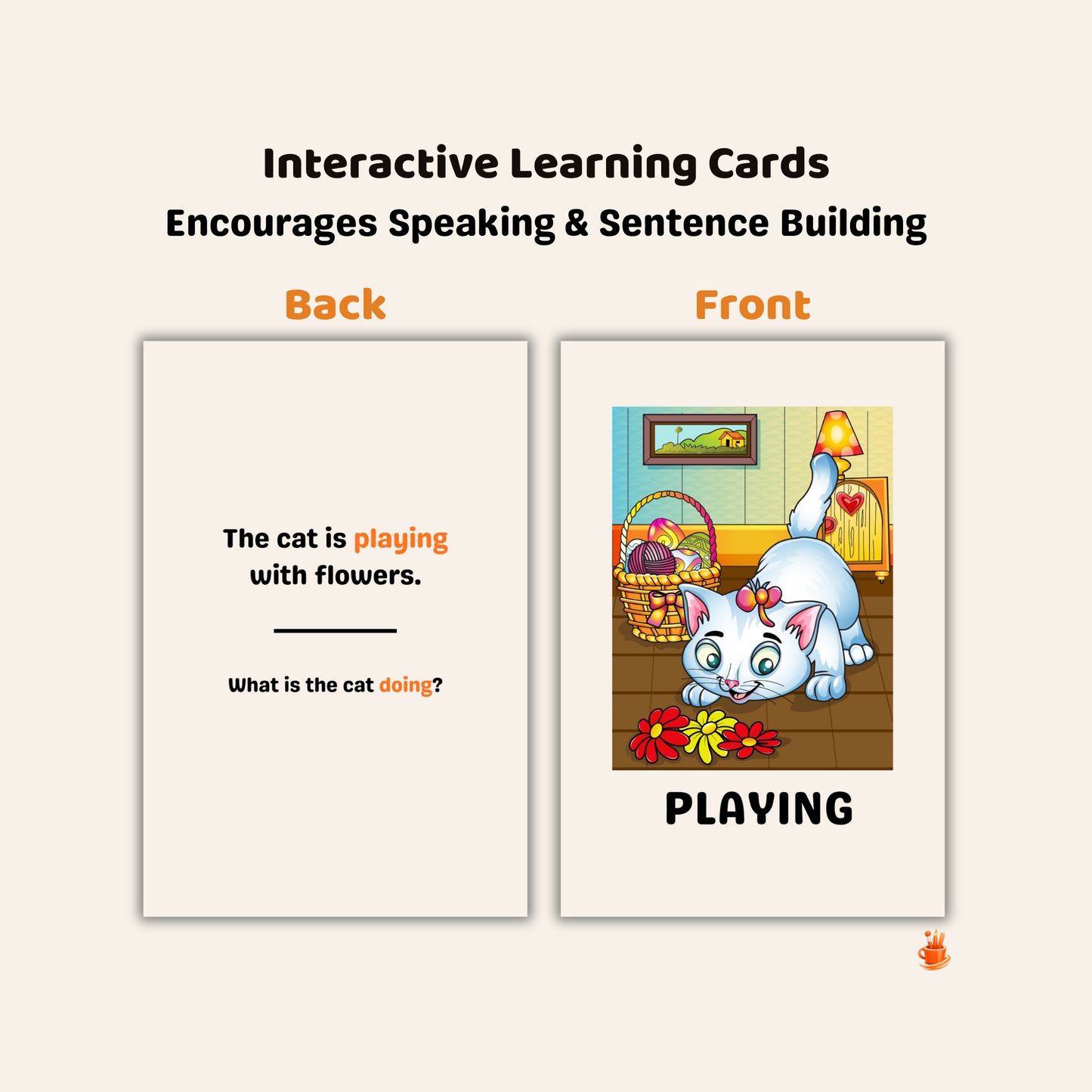 30  Printable Action Verbs Flashcards  What Is the Cat Doing?