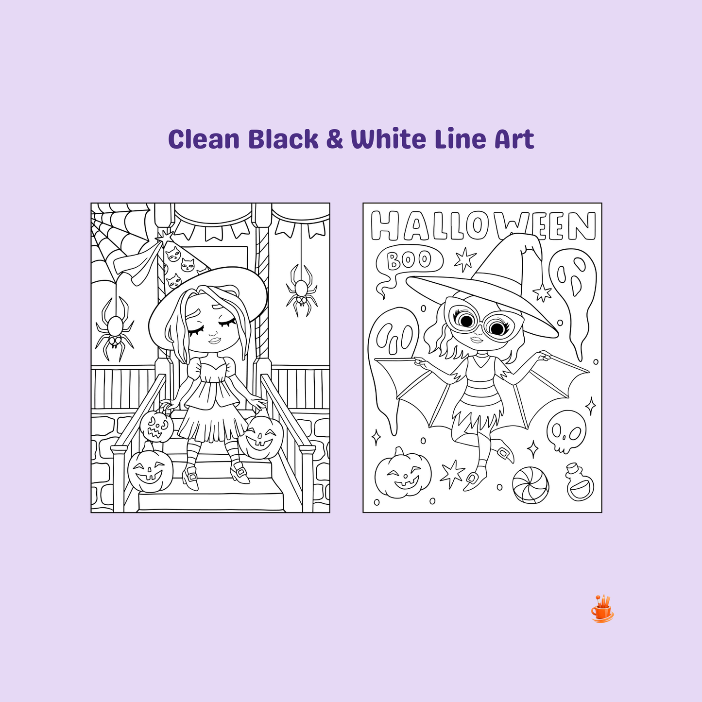 30 Magical Cute Halloween Witches Coloring Pages