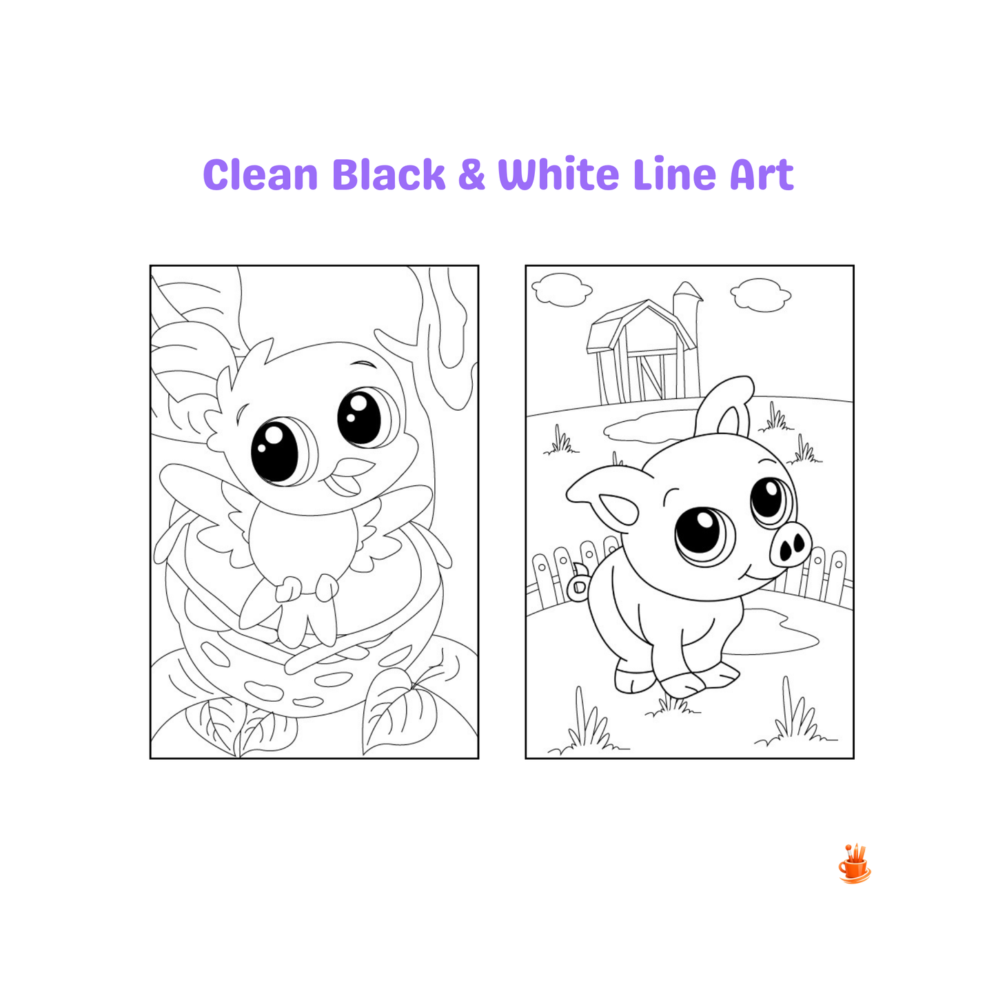 30 Cute Baby Animals Coloring Pages