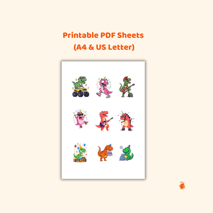 45  Funny & Cute Dino Stickers