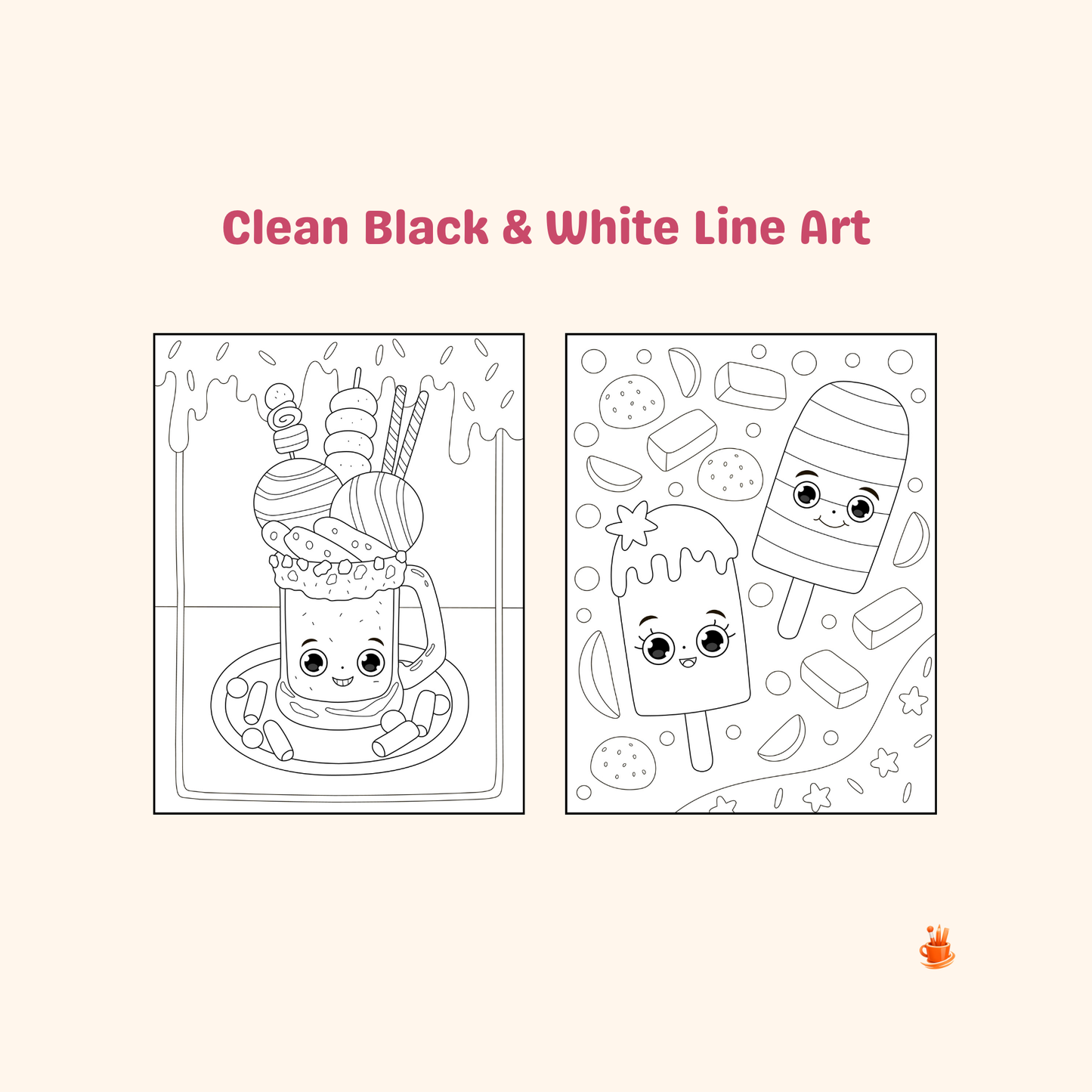 30 Sweet Kawaii Candy Coloring Pages