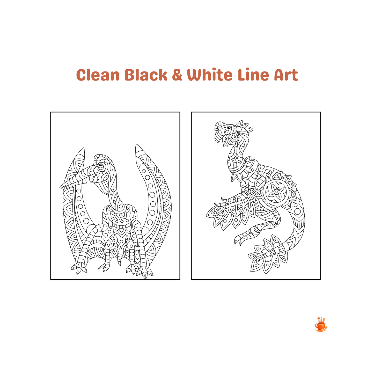 30 Mandala Dino Coloring Book