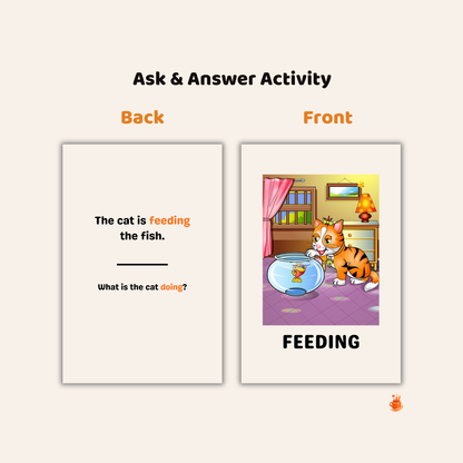 30  Printable Action Verbs Flashcards  What Is the Cat Doing?