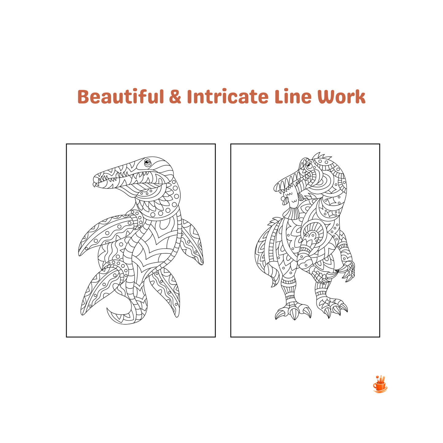 30 Mandala Dino Coloring Book