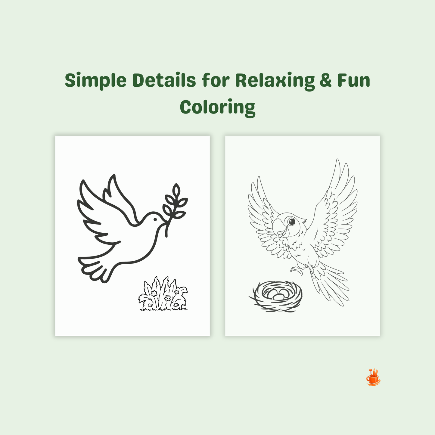 33 Cute & Realistic Birds Coloring Pages