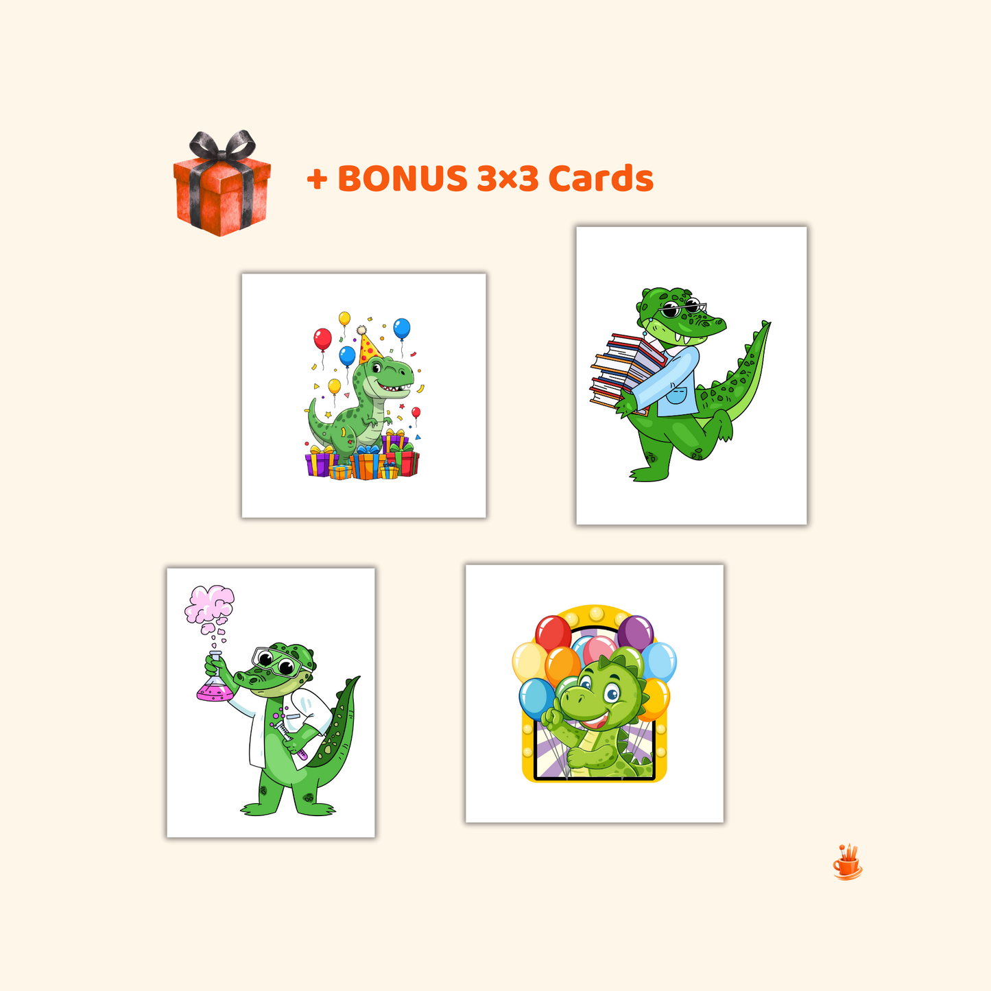 45  Funny & Cute Dino Stickers