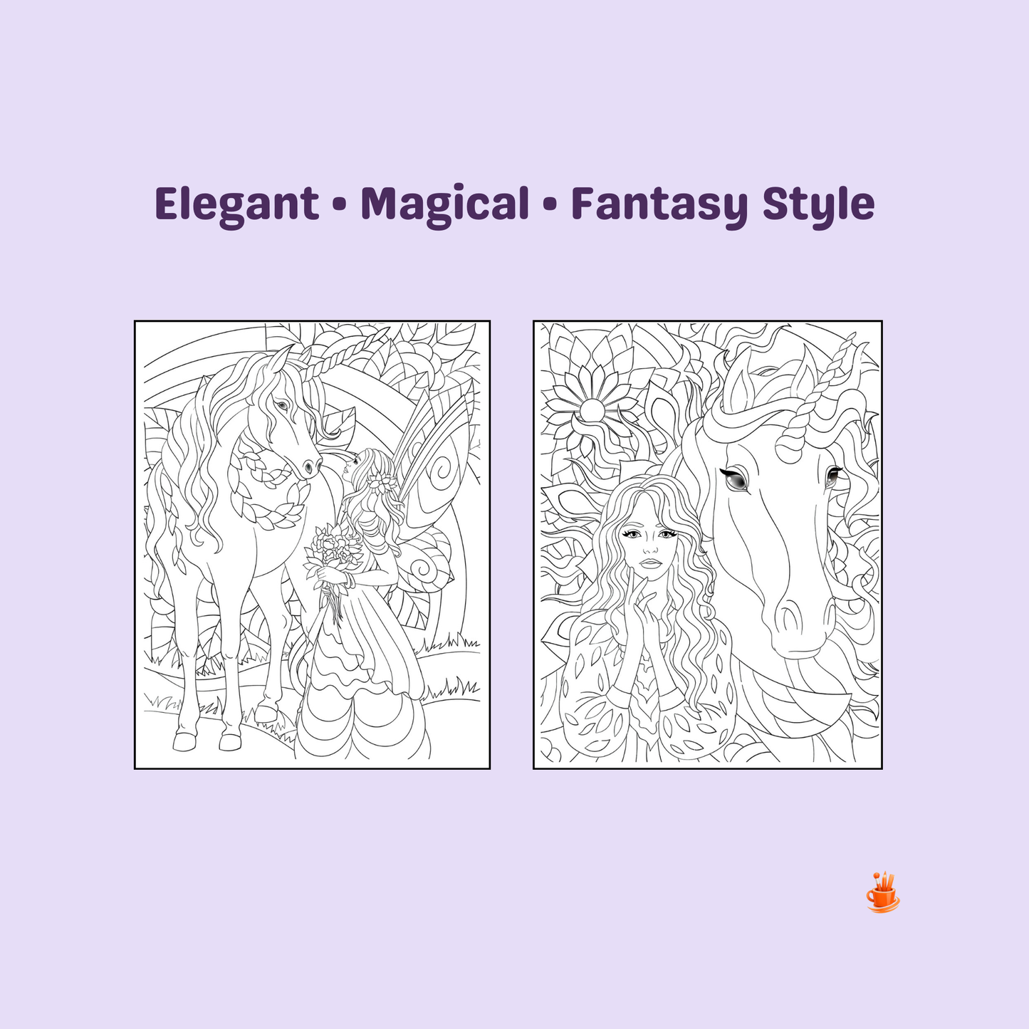 30 Magical Fairy Dreams with Unicorns  Coloring Pages