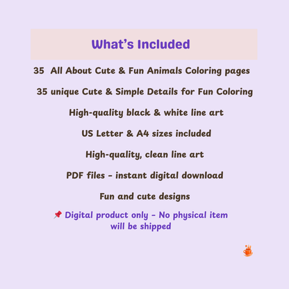 35  All About Cute & Fun Animals Coloring pages