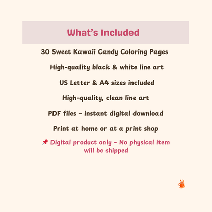 30 Sweet Kawaii Candy Coloring Pages