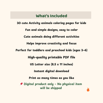 30 Cute Animals Activity Coloring Pages for Kids