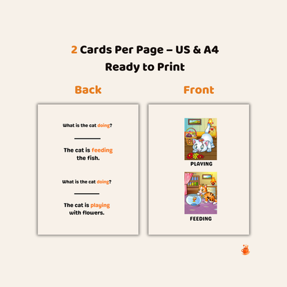 30  Printable Action Verbs Flashcards  What Is the Cat Doing?