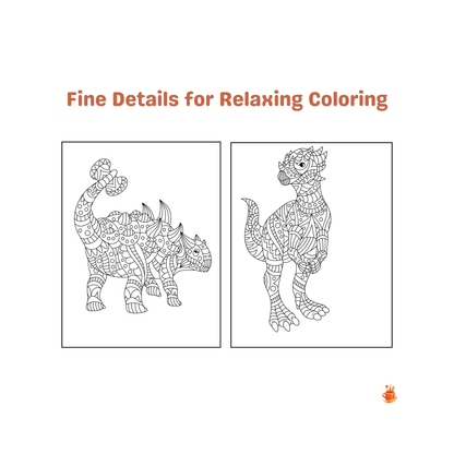 30 Mandala Dino Coloring Book