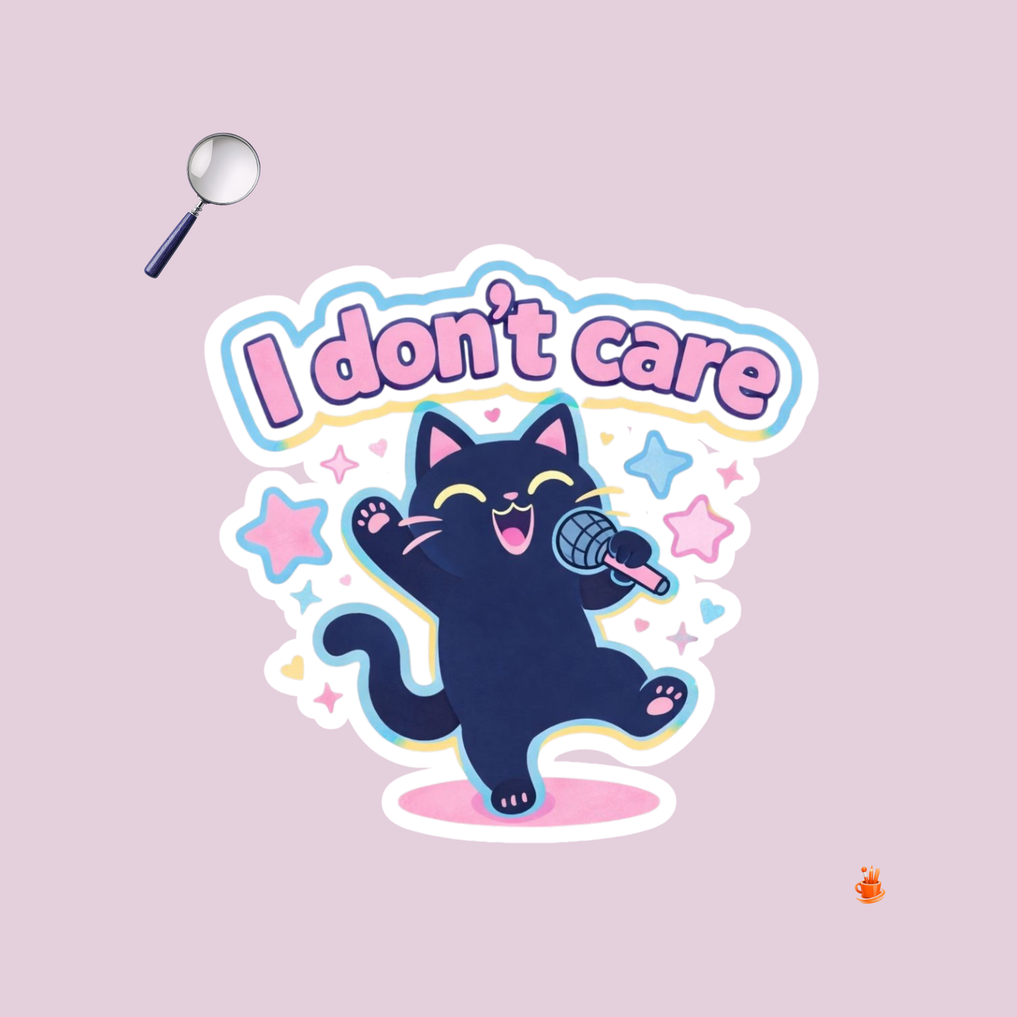 Sassy Black Cat Sticker 5 Set Bundle
