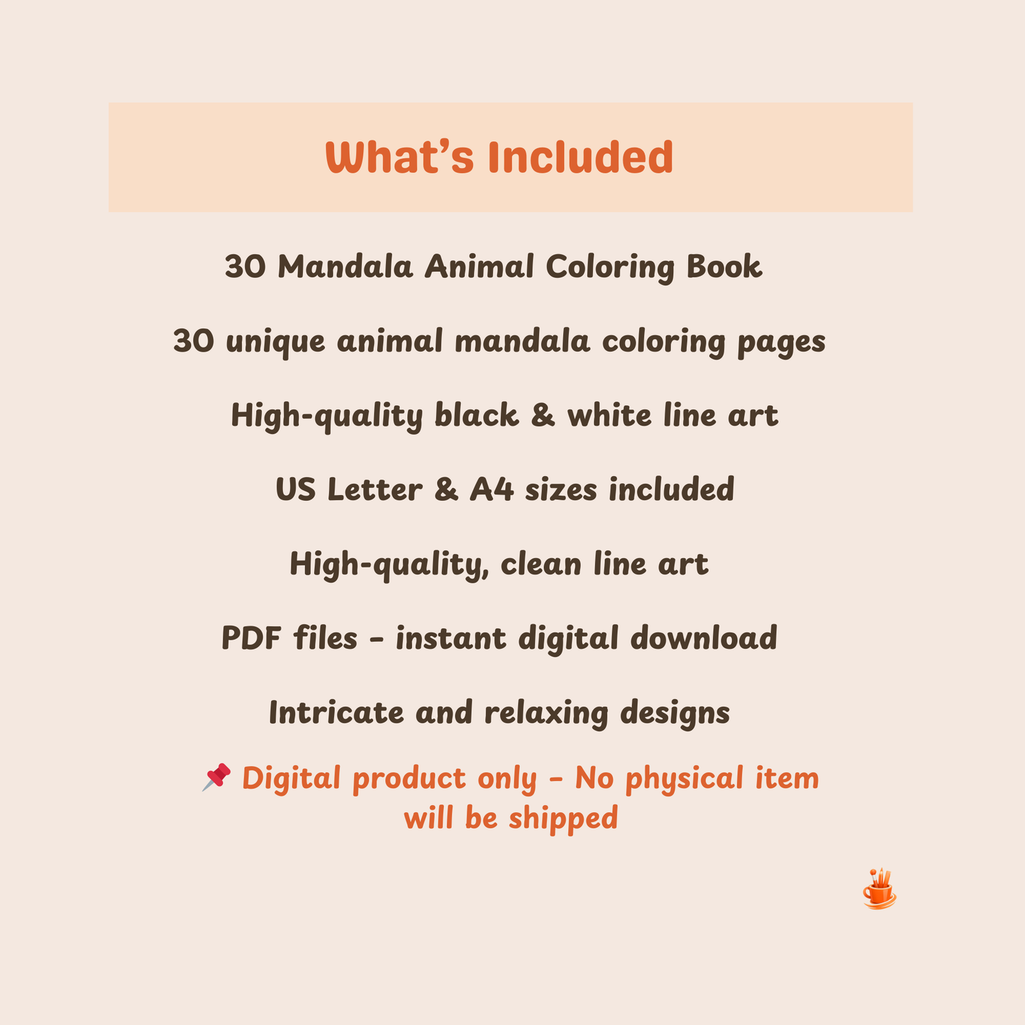 30 Mandala Animals Coloring Book