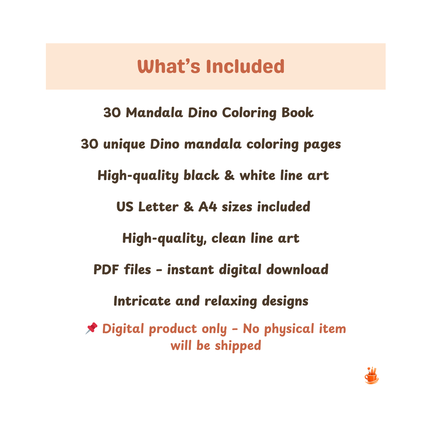 30 Mandala Dino Coloring Book