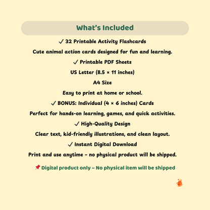 32 Printable Activity Flashcards