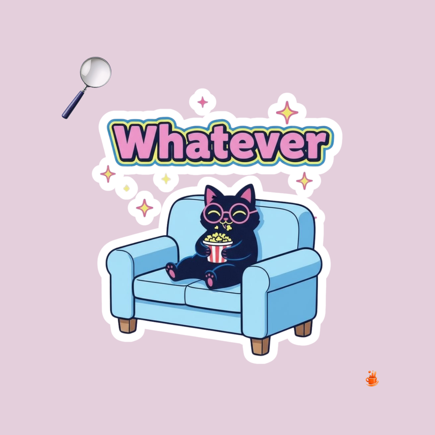 Sassy Black Cat Sticker 5 Set Bundle