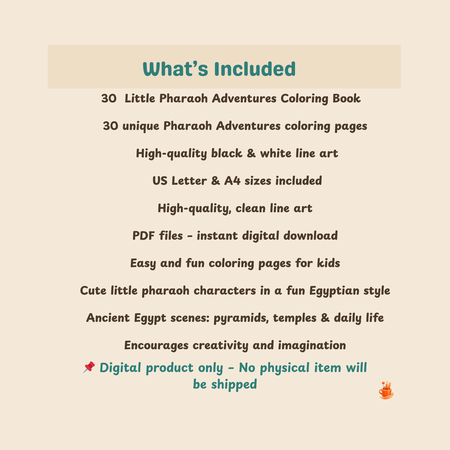 30  Little Pharaoh Adventures Coloring Book