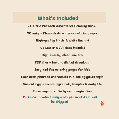 30  Little Pharaoh Adventures Coloring Book