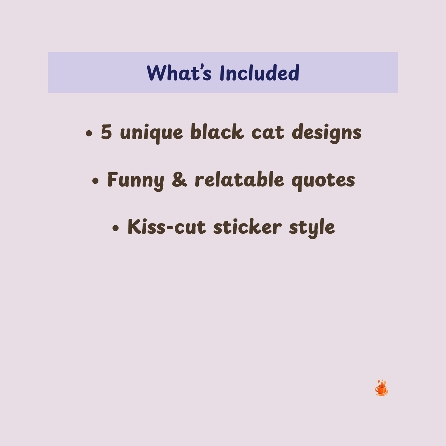 Sassy Black Cat Sticker 5 Set Bundle