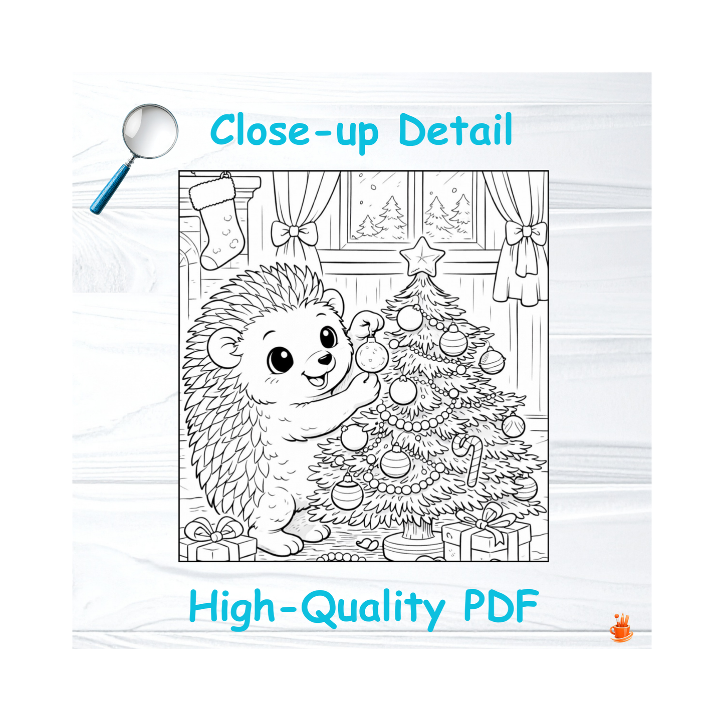40 Cute Animals Coloring Book + Cover Book Bonus