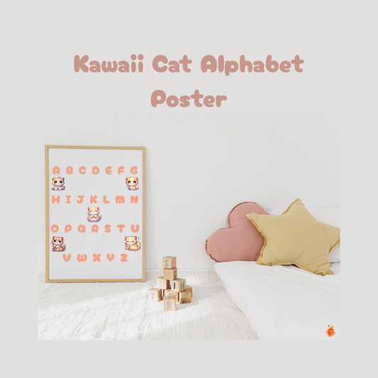 Kawaii Cat Alphabet Poster Printable